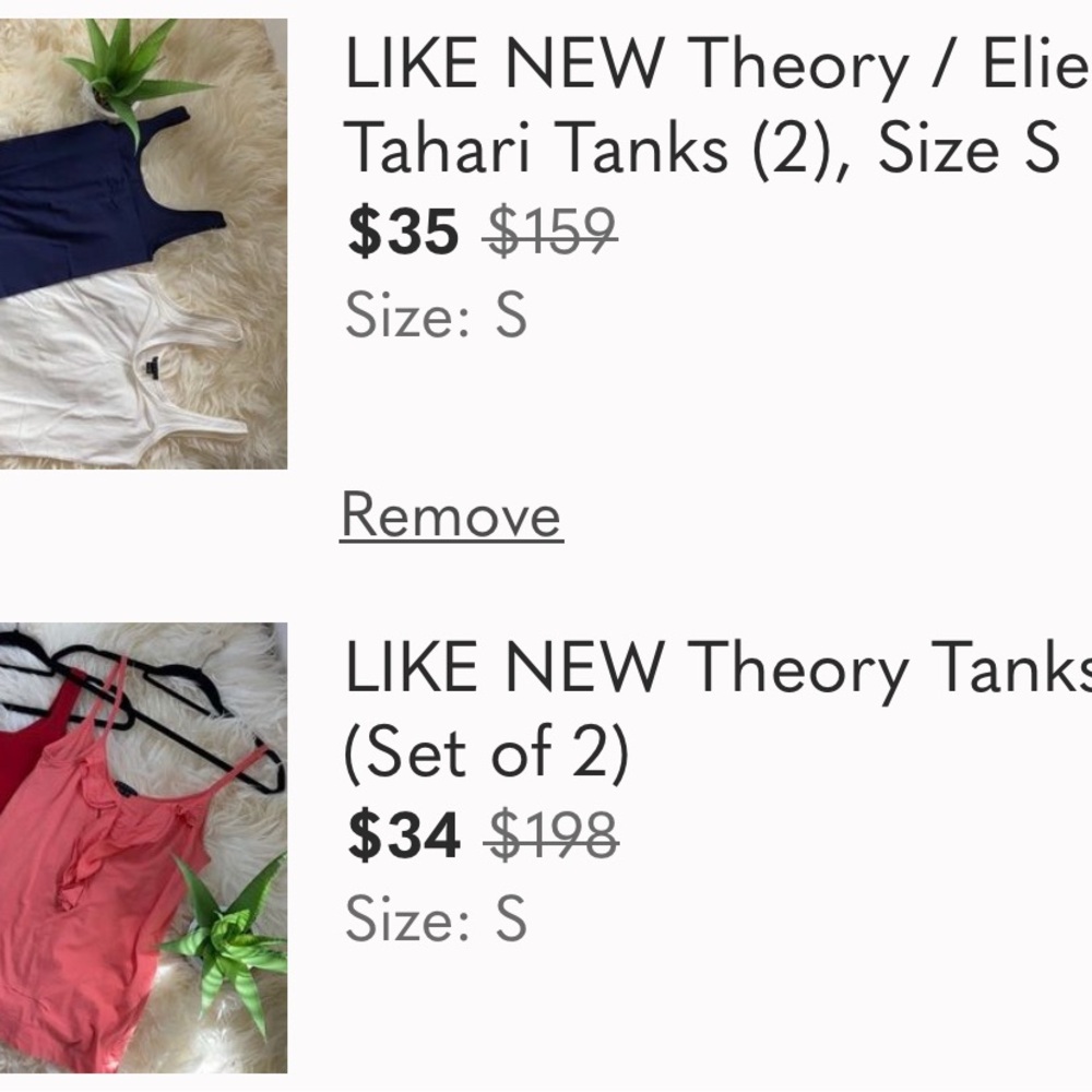 LIKE NEW 2 TheoryTank Tops - Coral and White only